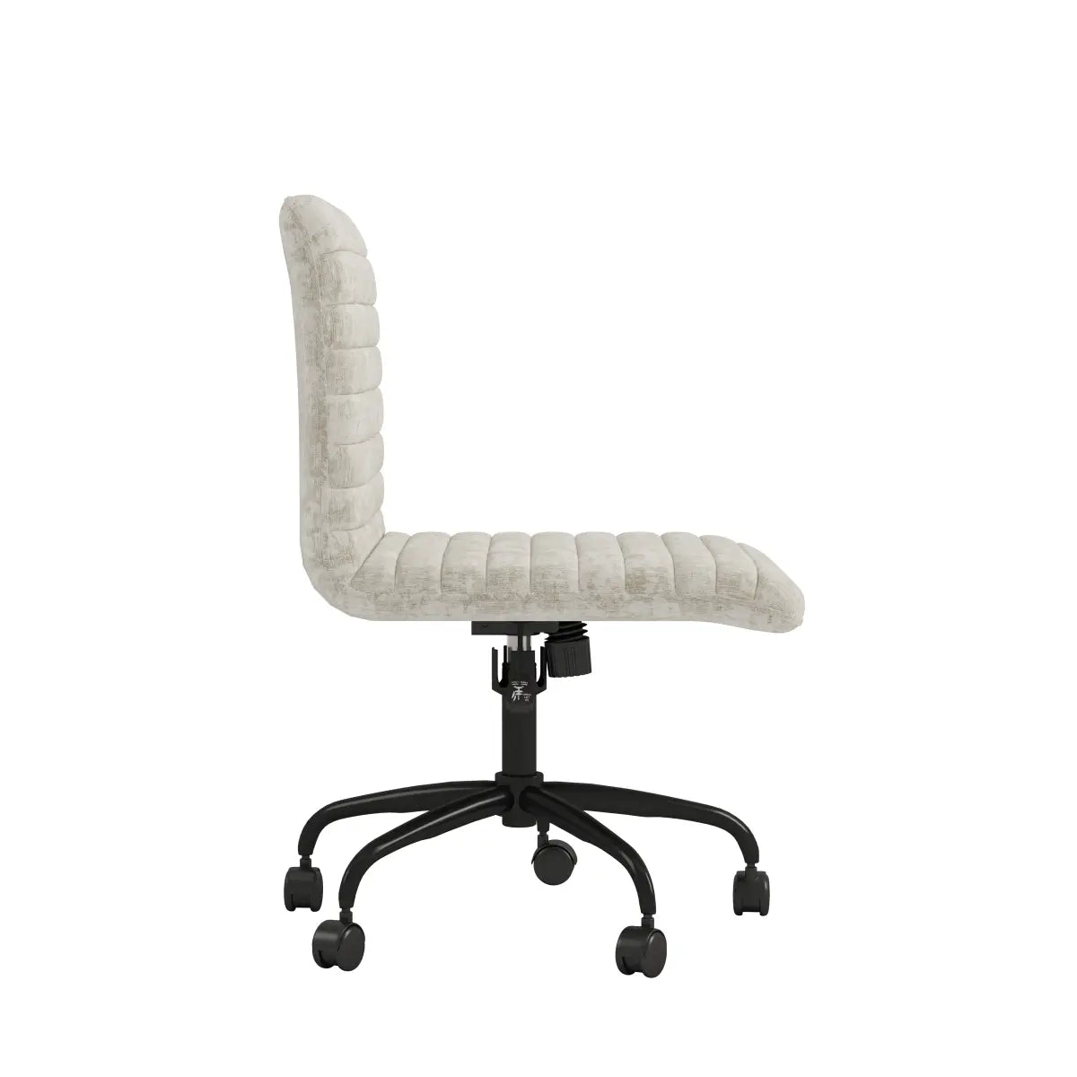 Chaise de travail Otto en tissu beige | Accents capitonnés