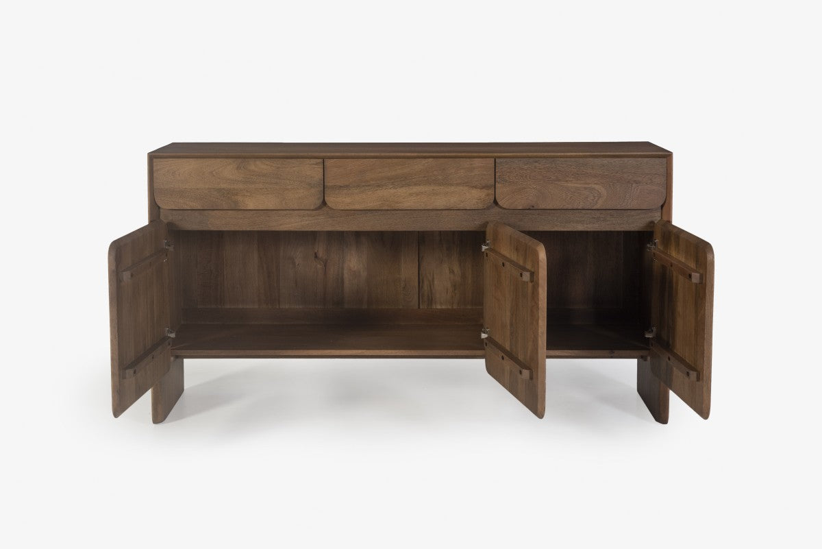Buffet Antonio | Chêne Foncé | Bois Massif | 3 Tiroirs