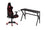 ENSEMBLE BUREAU ET CHAISE GAMING, ROUGE/NOIR ( Meuble Mtl )