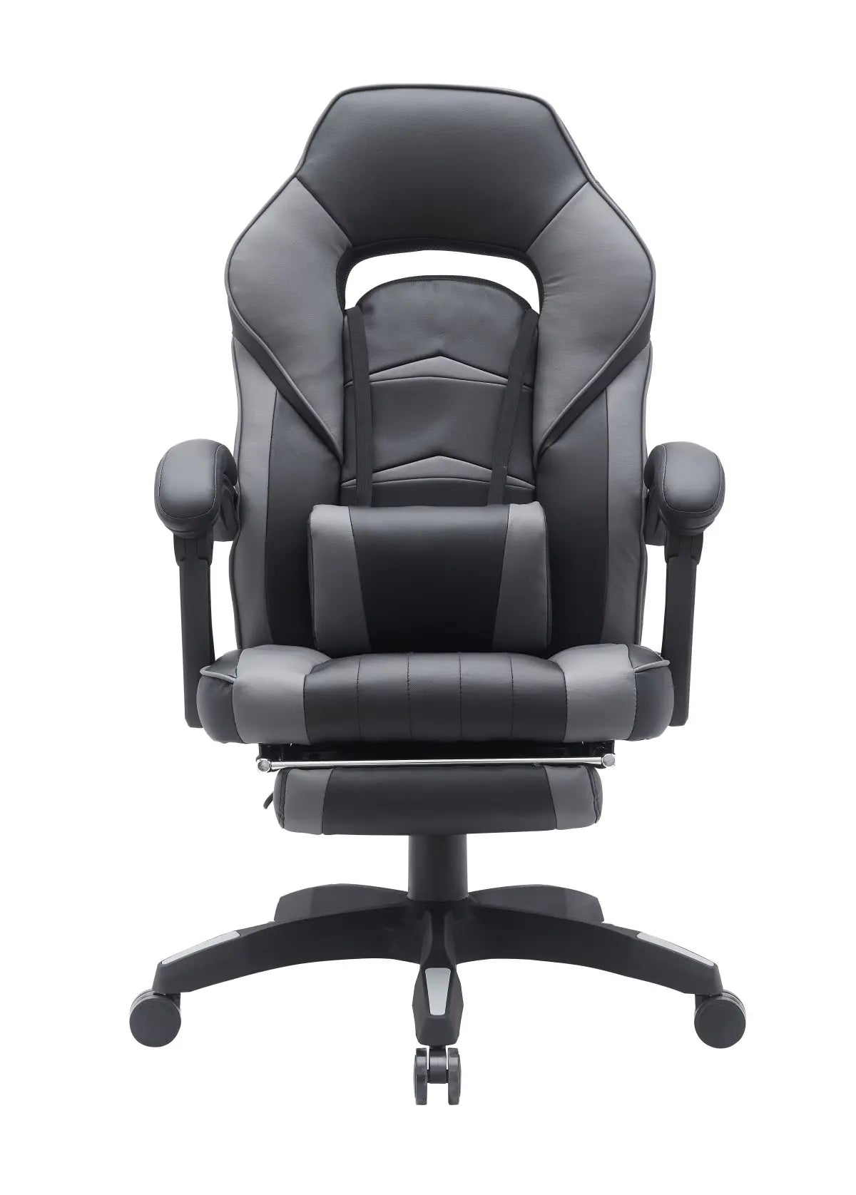 Fauteuil de gaming ergonomique Brassex | Noir/Gris avec support lombaire
