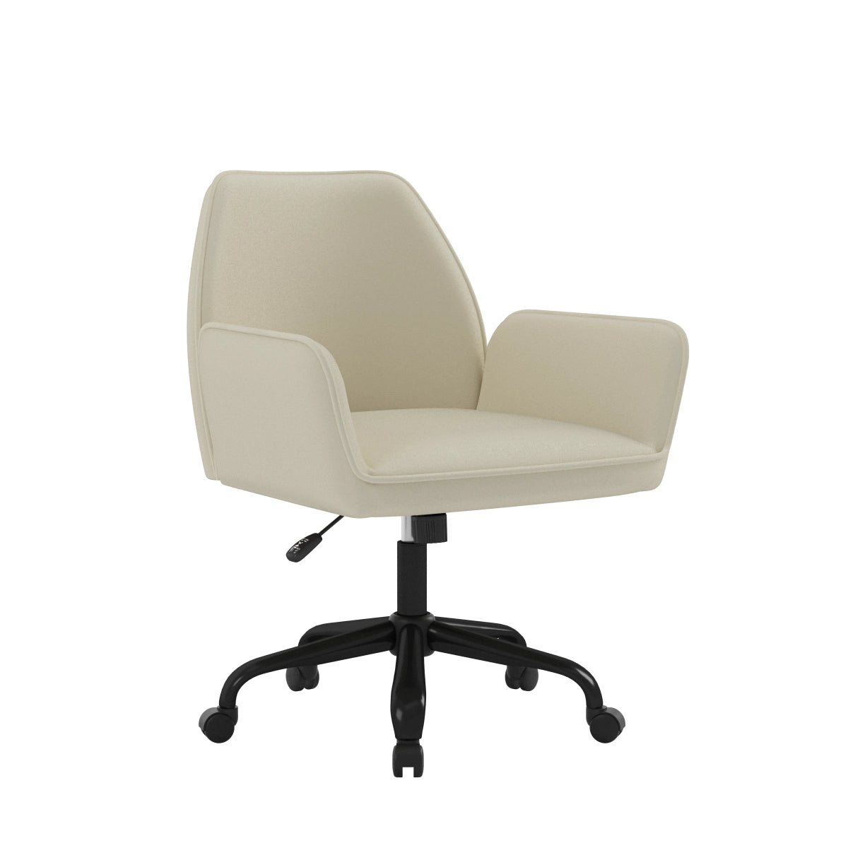 Mareo Beige Fabric Office Chair - Minimalist Style