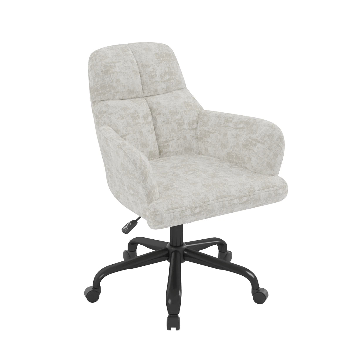Chaise de Bureau Lazare - Tissu Gris et Détails Capitonnés