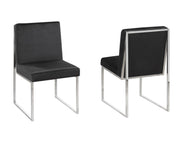 Chaises Brassex en tissu noir | Duo avec cadre fini chrome