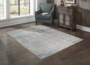 Tapis contemporain Oakville 7x9 | Blanc et Argent au fini usé
