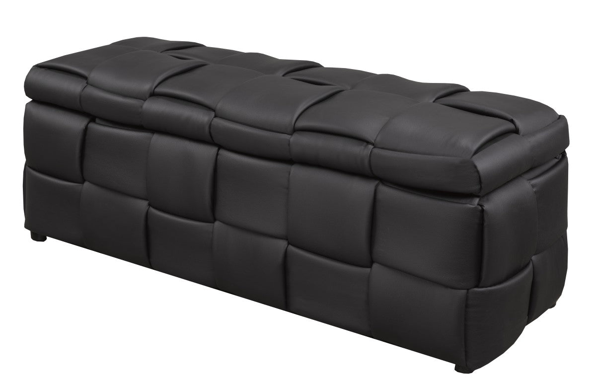 Banc de rangement Florence | Vinyle noir et mousse D24