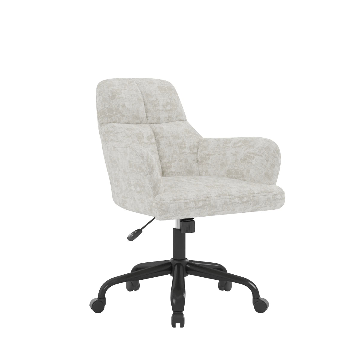 Chaise de Bureau Lazare - Tissu Gris et Détails Capitonnés