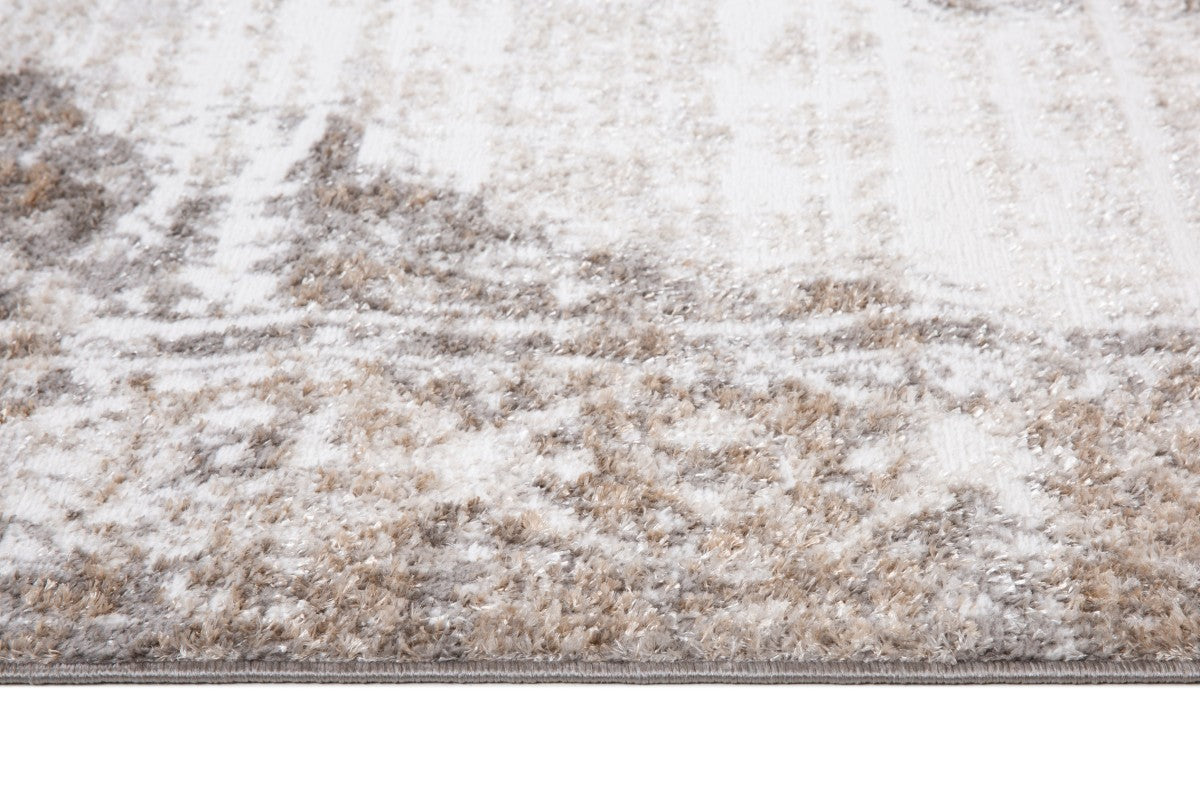 Tapis transitionnel Uptown 5x8 | Gris et Crème au fini utilisé