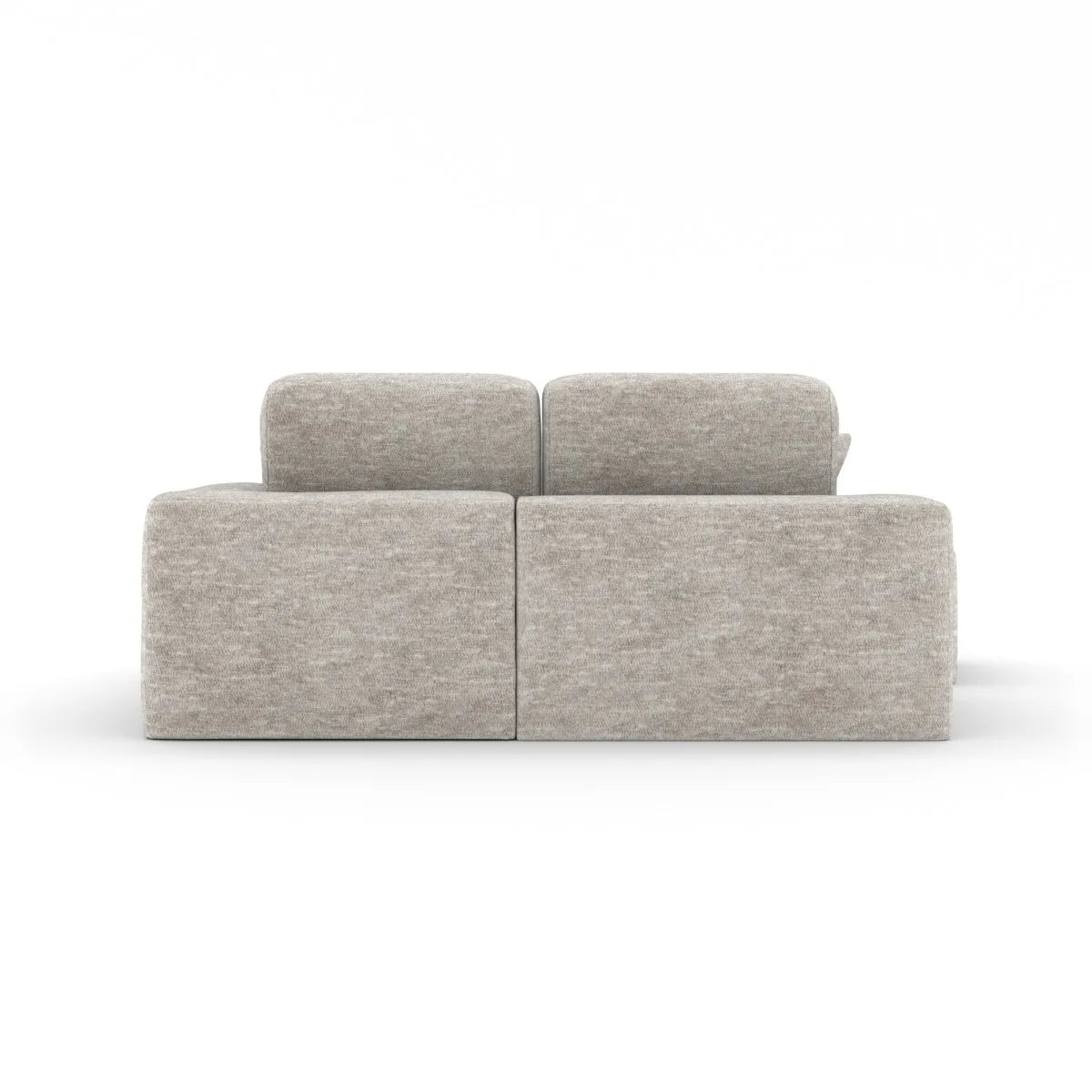 Simone : Sectionnel Beige avec Ottoman et Ressorts Ensachés