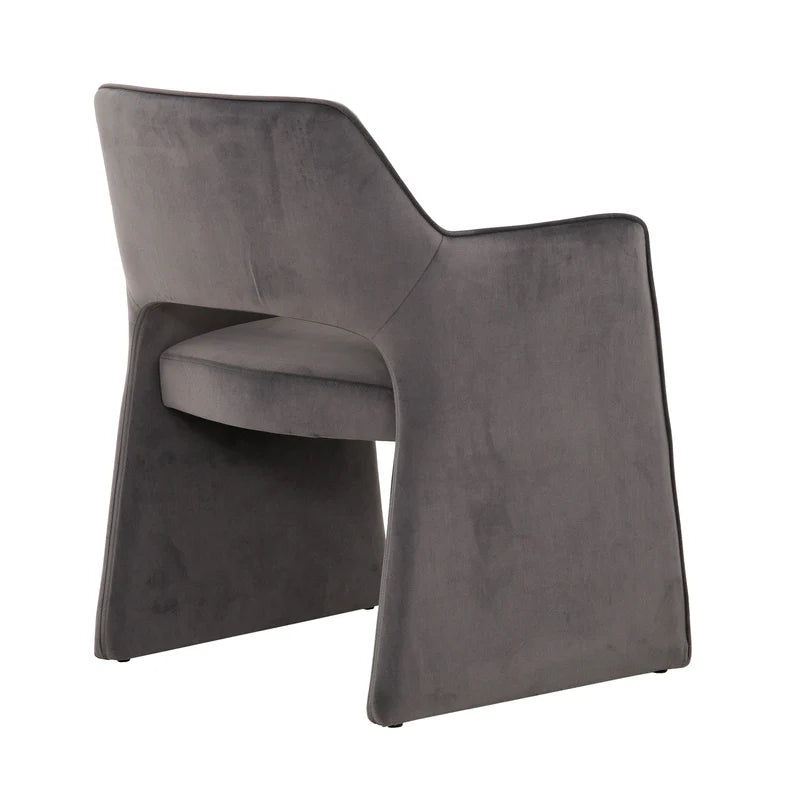 Chaises de salle à manger grises en velours