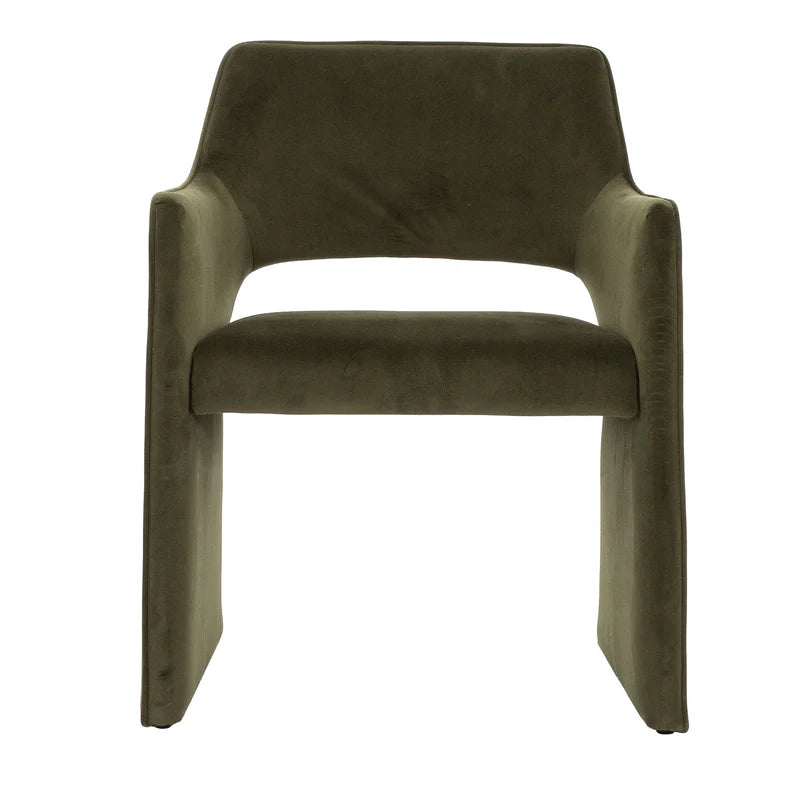 Chaises de salle à manger vert forêt en velours (Lot de 2)