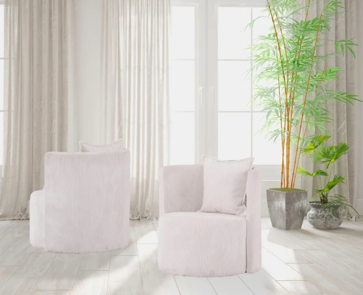 Penelope Accent Chair in White with Included Cushion