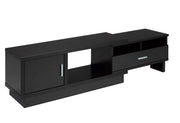 Meuble TV modulable avec rangement | Cerisier foncé et chrome