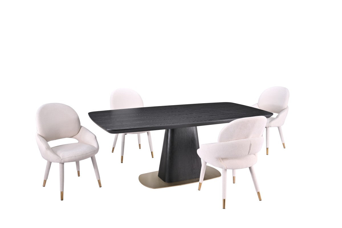 Demetri Dining Set | Artistic Pedestal Table & 4 Chairs