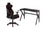 ENSEMBLE BUREAU ET CHAISE GAMING, ROUGE/NOIR ( Meuble Mtl )