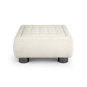 Henry Ottoman : tissu de fourrure bouclée
