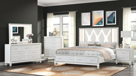 PARURE DE CHAMBRE EN CRISTAL BLANC