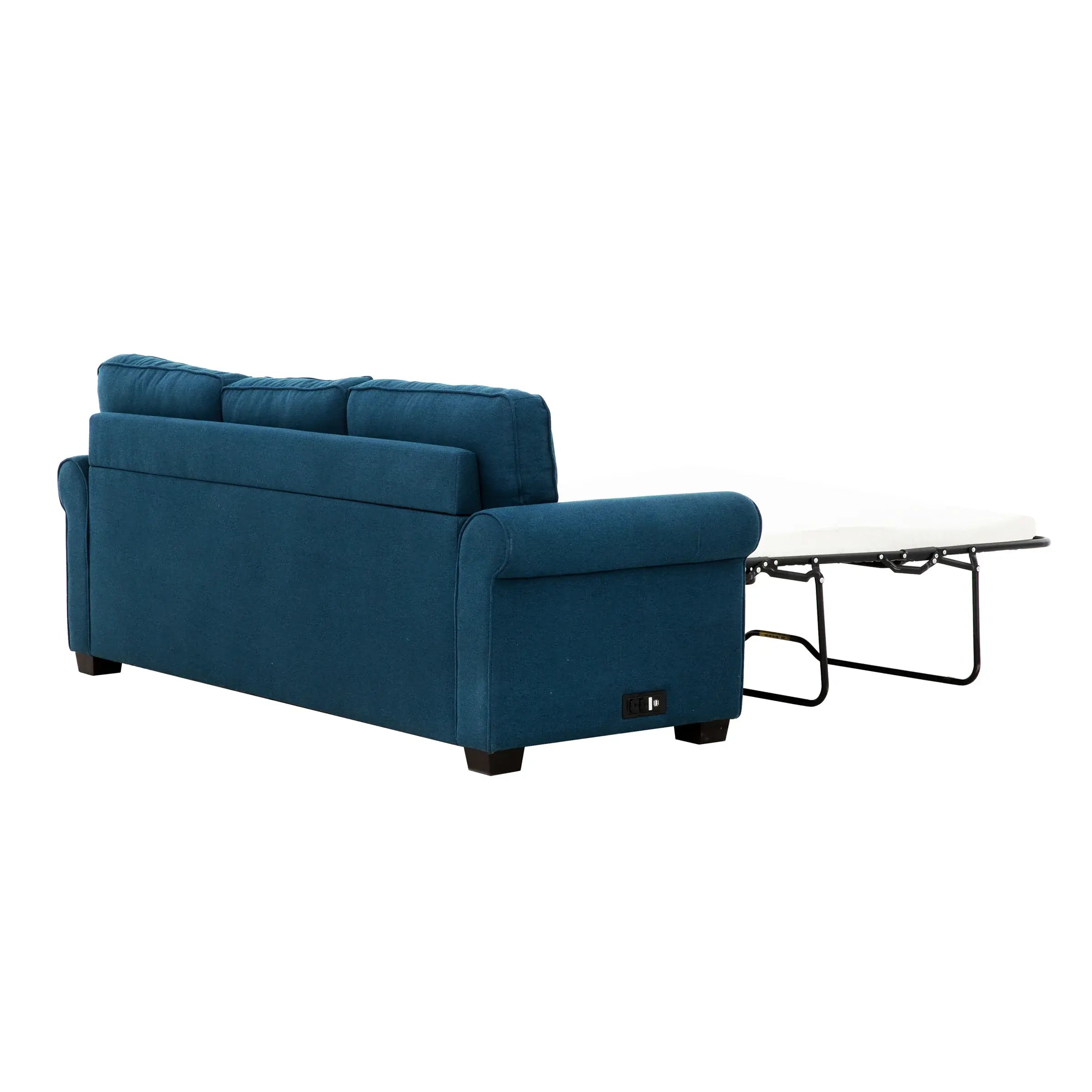 Canapé-Lit Bleu Marin avec Matelas Queen