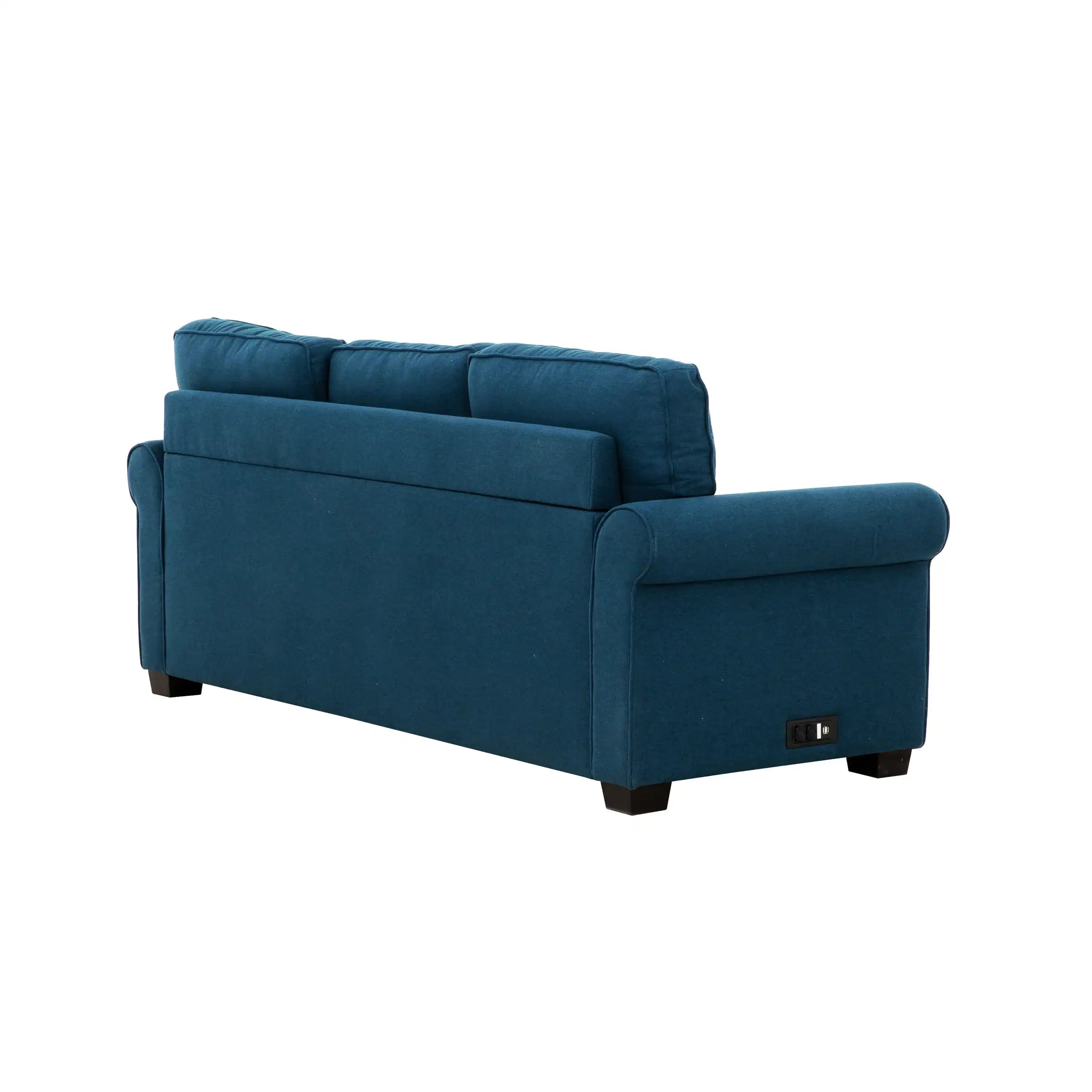 Canapé-Lit Bleu Marin avec Matelas Queen