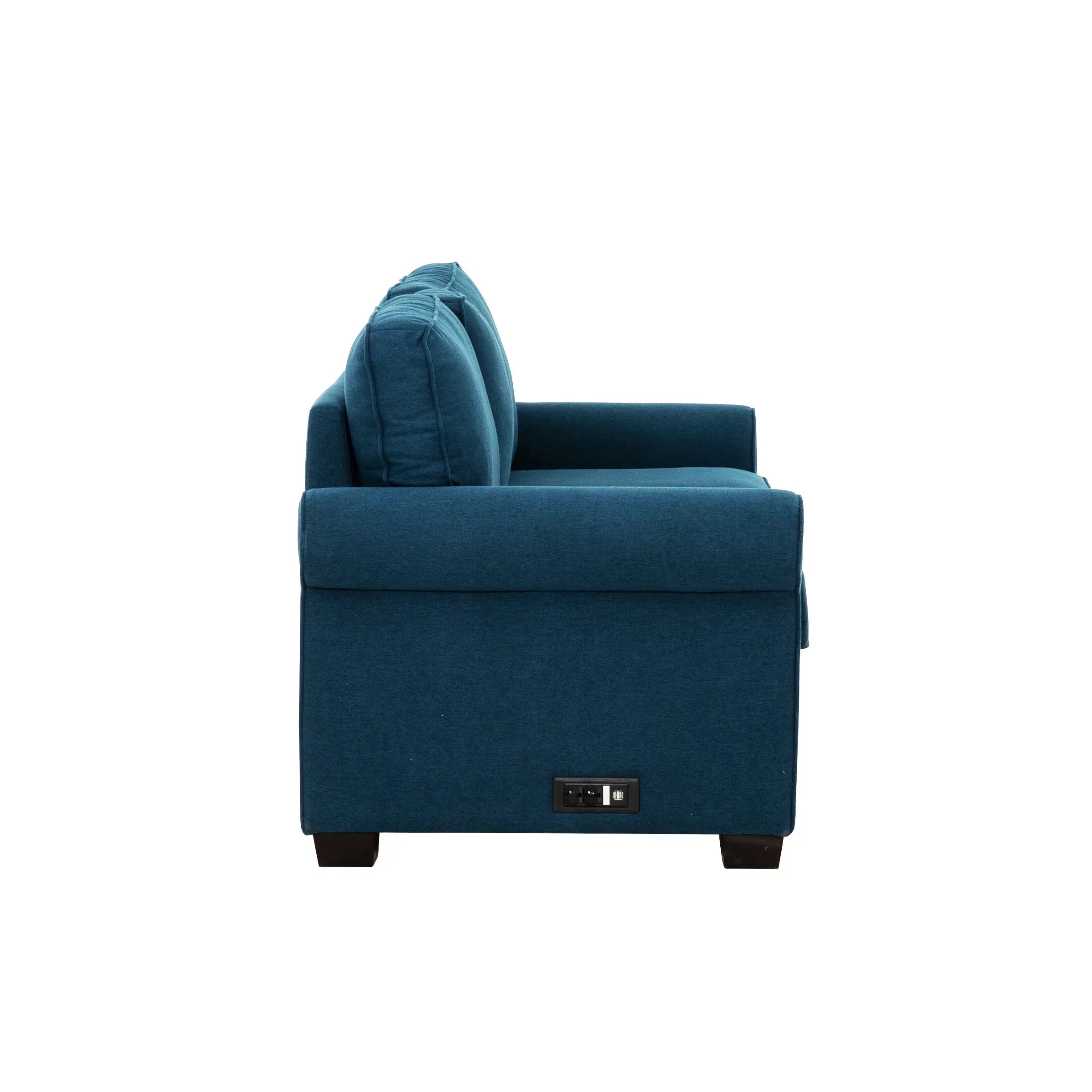 Canapé-Lit Bleu Marin avec Matelas Queen