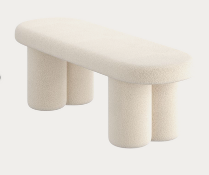 AZORO BENCH IN CREAM BOUCLE