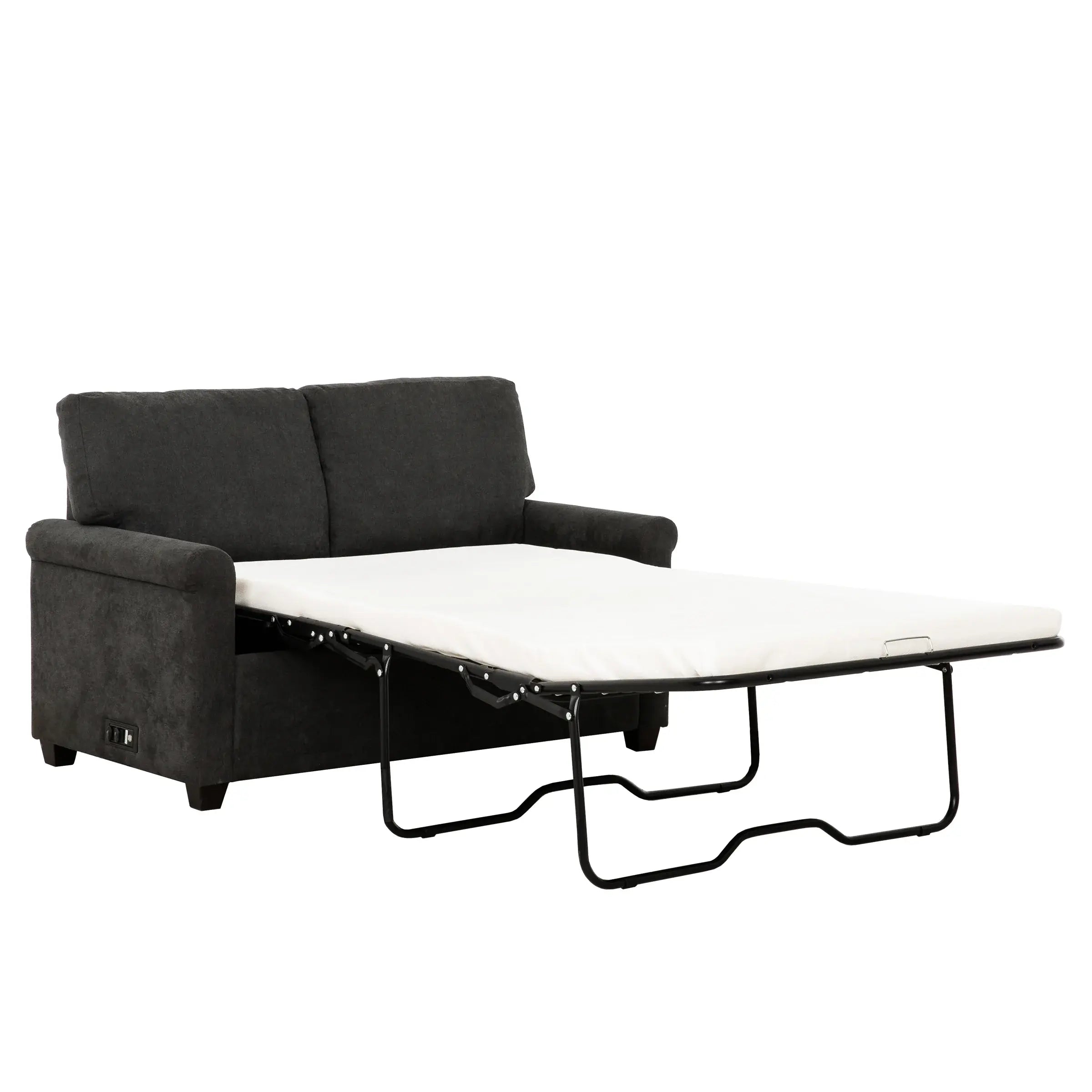 Chico : Petit Sofa-Lit Gris avec Ports USB