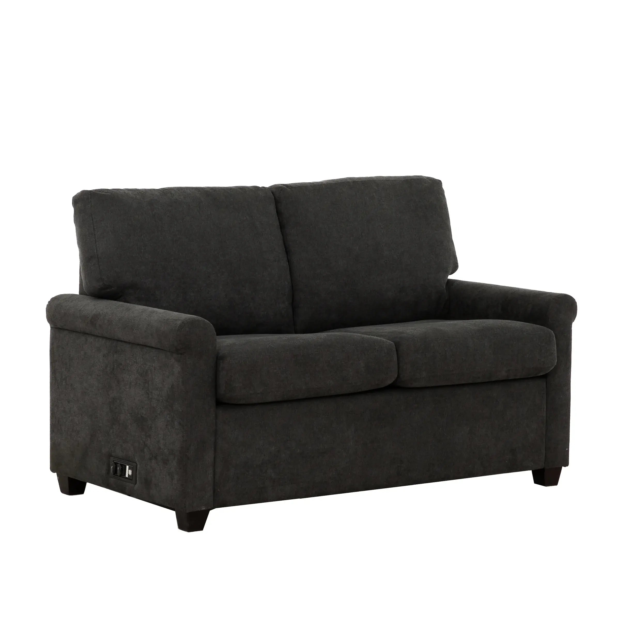 Chico : Petit Sofa-Lit Gris avec Ports USB