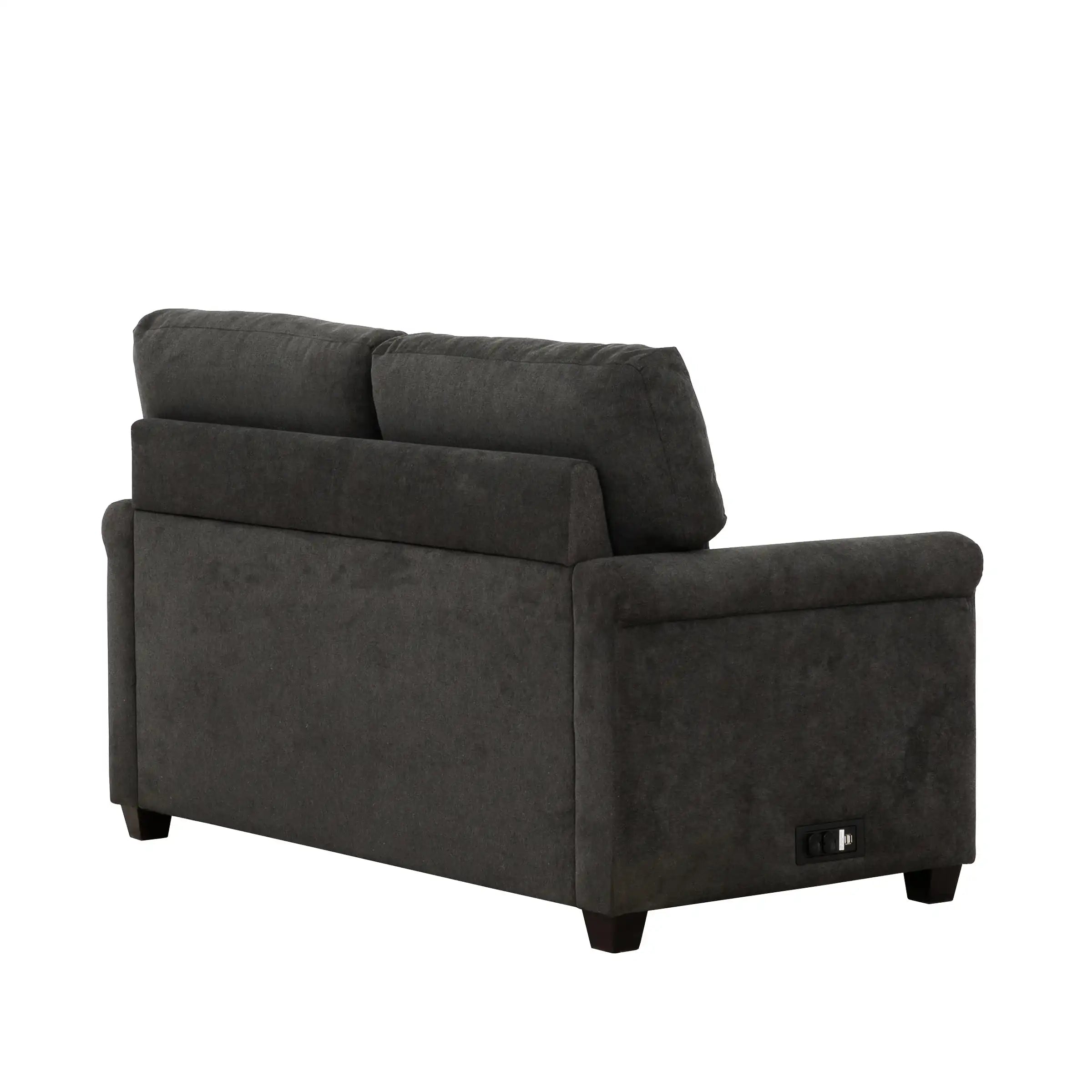Chico : Petit Sofa-Lit Gris avec Ports USB