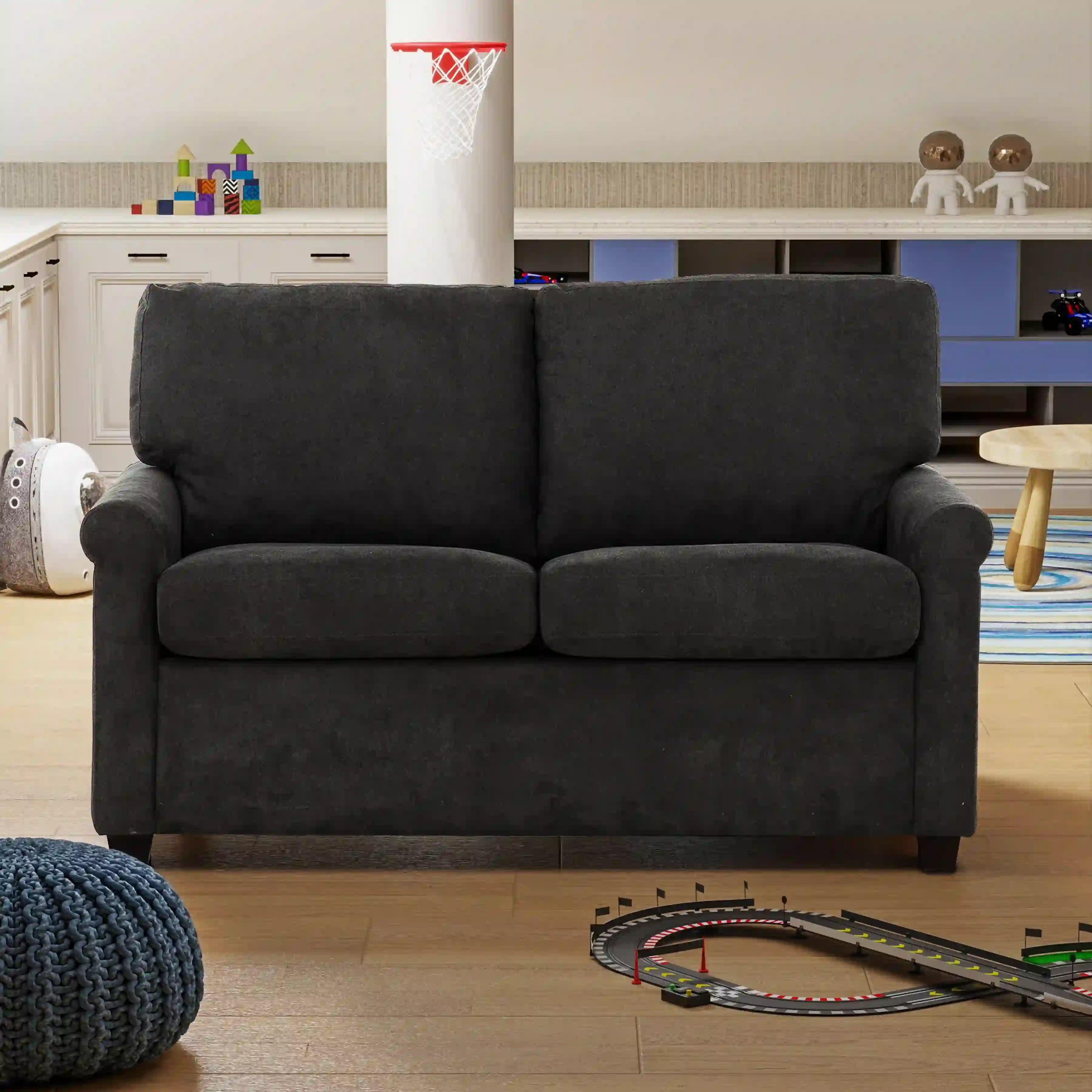 Chico : Petit Sofa-Lit Gris avec Ports USB
