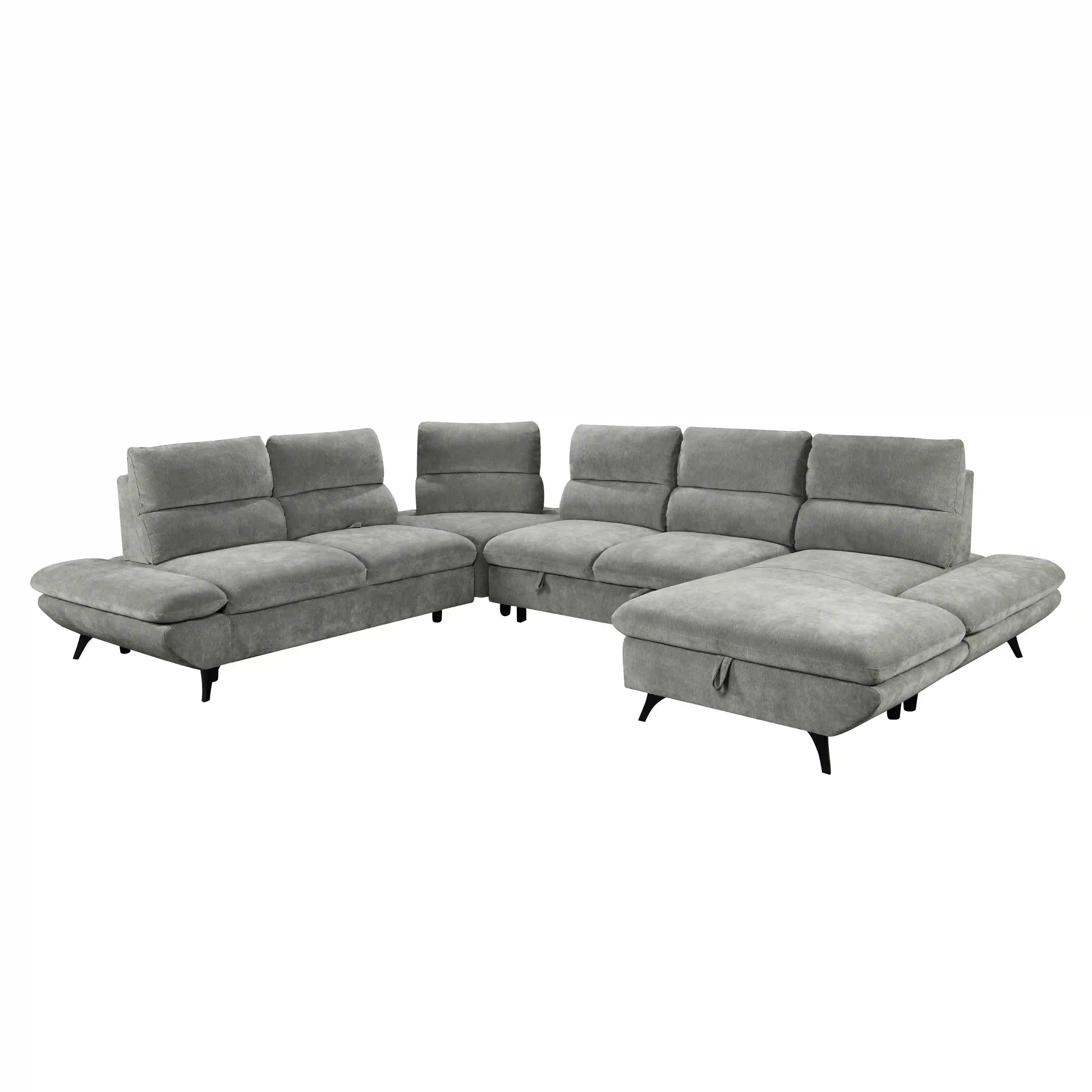 Sectionnel d’angle Clermont gris argent – Style moderne