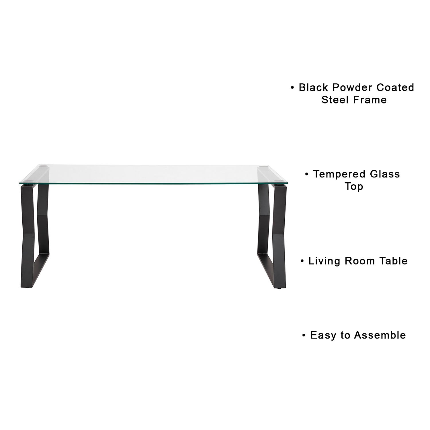 Table basse en métal noir Noa