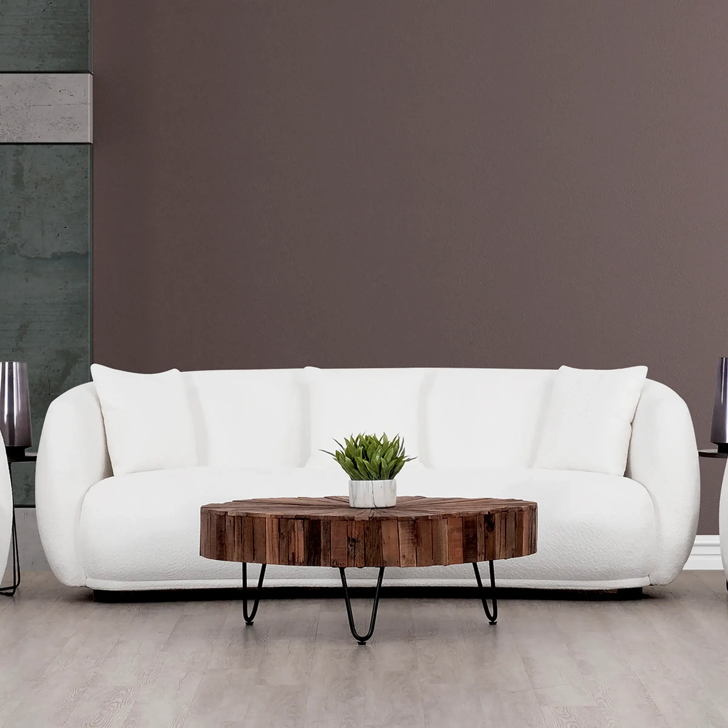 Sofa Diana en bouclé ivoire – Confort moderne et doux