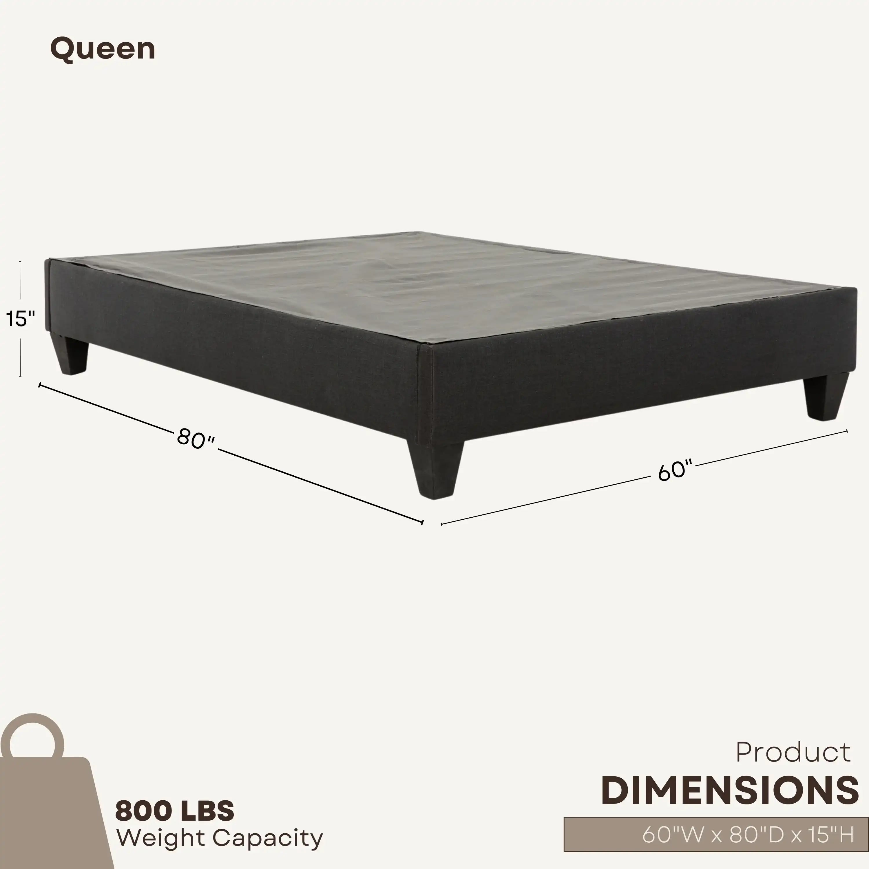EZ Base : La Fondation de Lit Modulable en Tweed Night