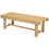 Banc de jardin extérieur en bois de 43,25 po, sans dossier, pour patio, causeuse en bois de sapin, pour jardin, parc, double siège, chaise sans accoudoirs pour 2 personnes, meubles de terrasse, naturel