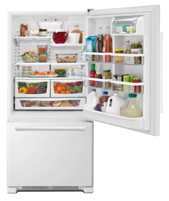 Réfrigérateur Maytag 18,6 pi³ avec congélateur bas, blanc, 30 po