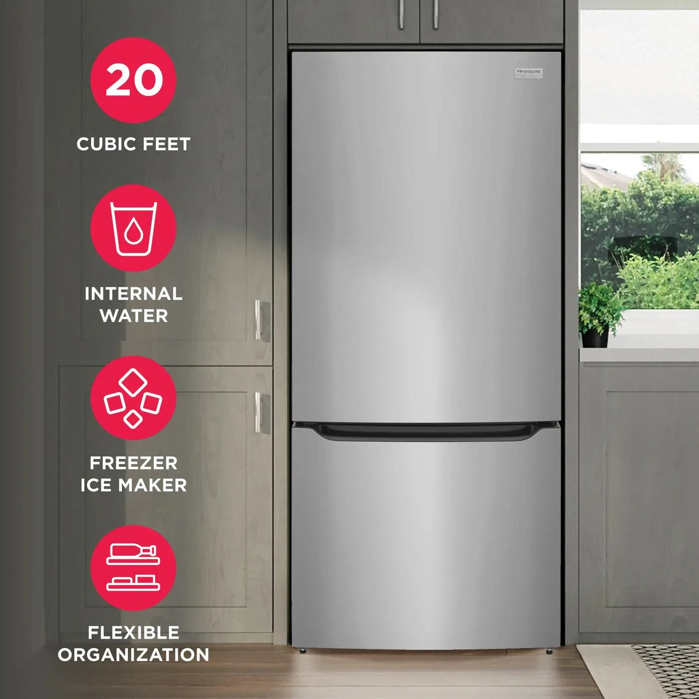 Réfrigérateur Frigidaire Gallery 30" 20,3 pi³ Congélateur au bas en acier inoxydable anti-traces GRBN2012AF