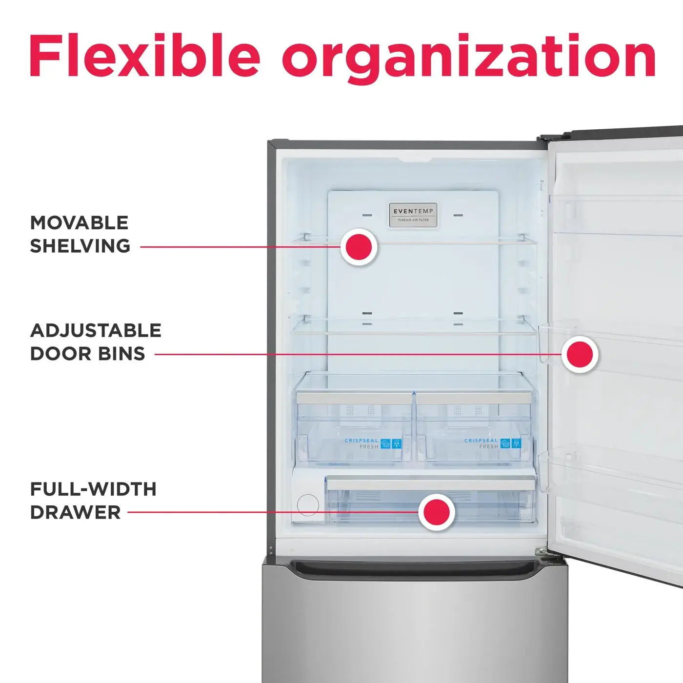 Réfrigérateur Frigidaire Gallery 30" 20,3 pi³ Congélateur au bas en acier inoxydable anti-traces GRBN2012AF