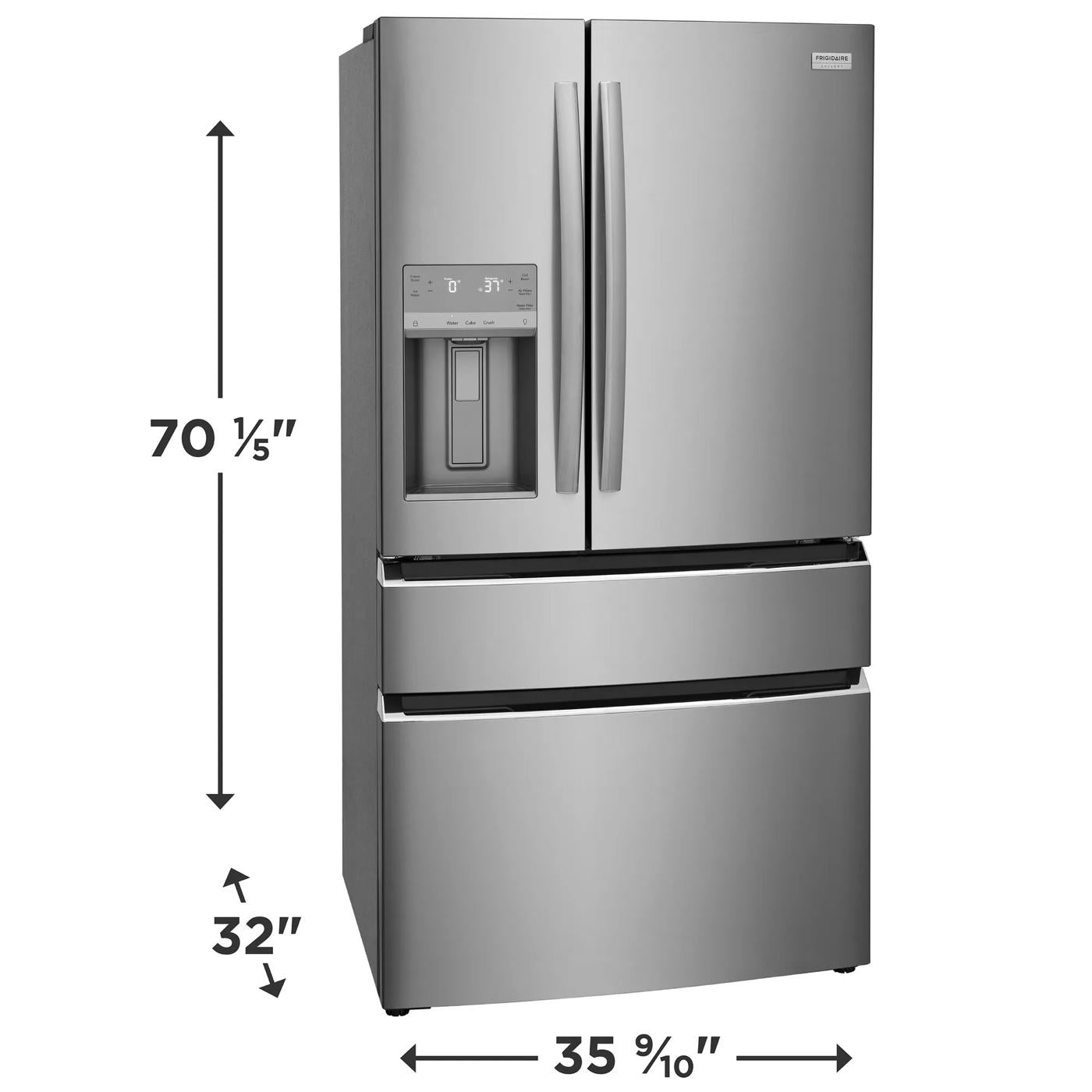 Réfrigérateur Frigidaire Gallery 22 pi³ 4 Portes Inox 36"