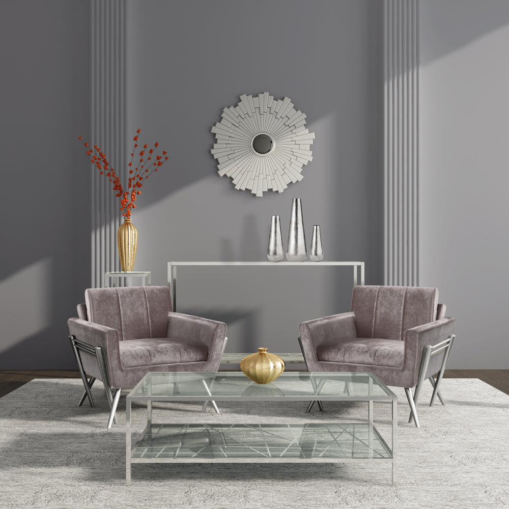 Chaise d'appoint Morgan : velours gris