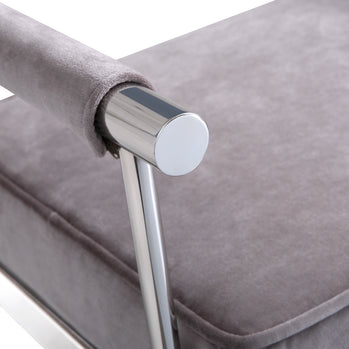 Pouf Helen : velours gris
