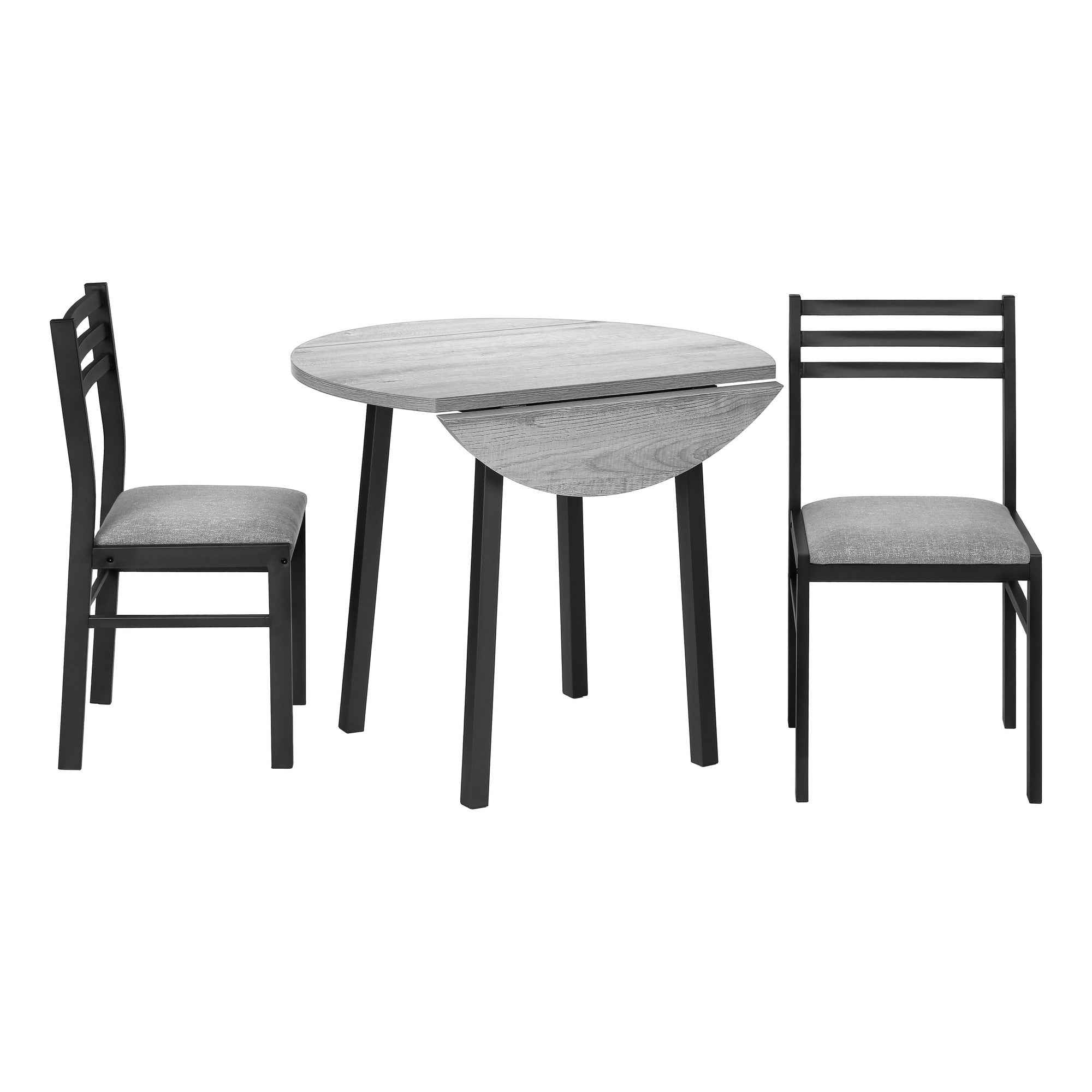 ENSEMBLE À SALLE À MANGER - ENSEMBLE 3PCS / PLATEAU GRIS / MÉTAL NOIR