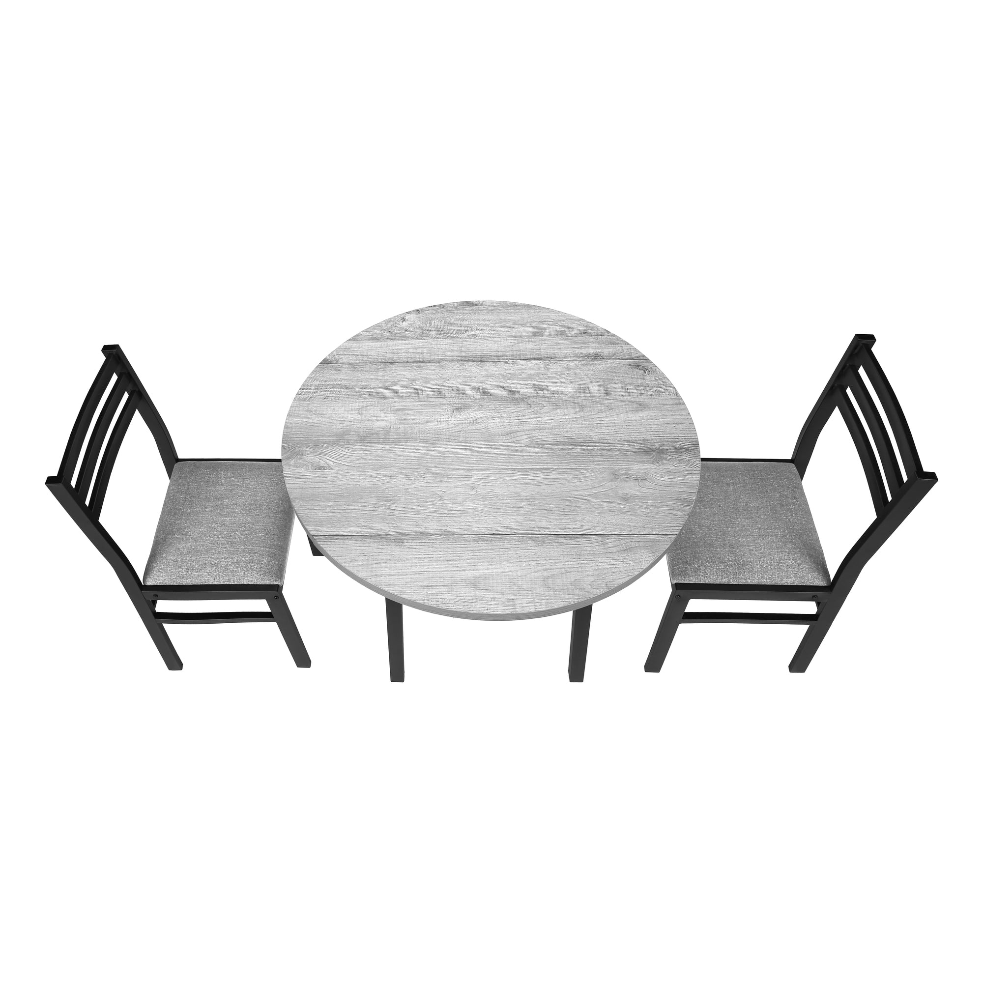 ENSEMBLE À SALLE À MANGER - ENSEMBLE 3PCS / PLATEAU GRIS / MÉTAL NOIR