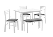 ENSEMBLE À SALLE À MANGER - ENSEMBLE 5PCS / PLATEAU BLANC / MÉTAL BLANC