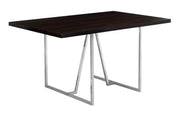 TABLE A MANGER - 36"X 60" / ESPRESSO / METAL CHROME ( Meuble Mtl )