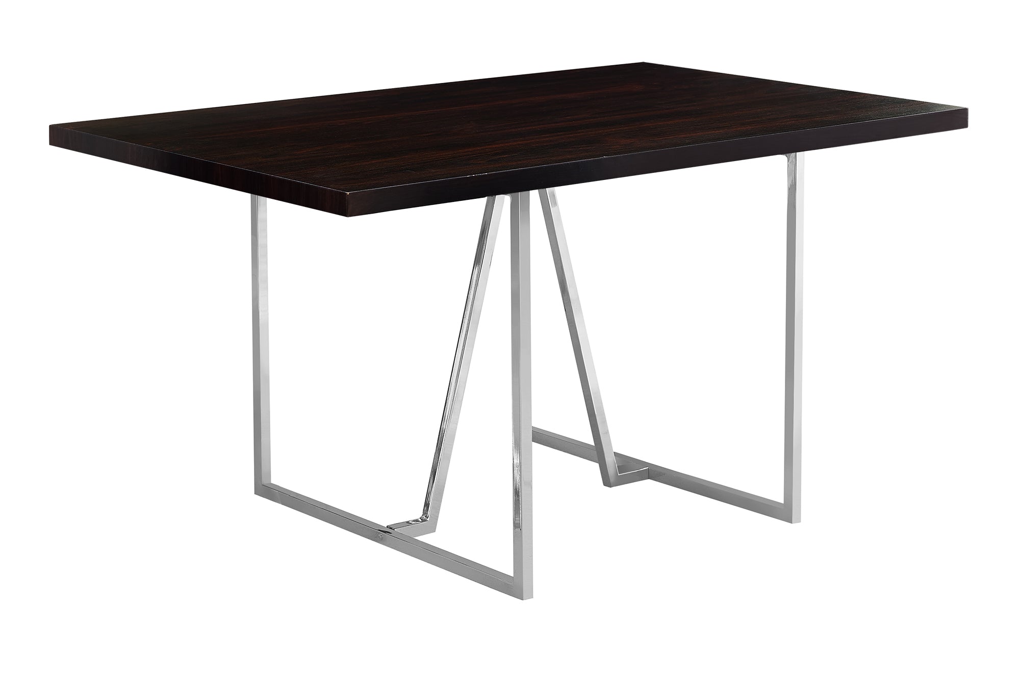 TABLE A MANGER - 36"X 60" / ESPRESSO / METAL CHROME ( Meuble Mtl )