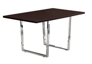 TABLE A MANGER - 36"X 60" / ESPRESSO / METAL CHROME ( Meuble Mtl )