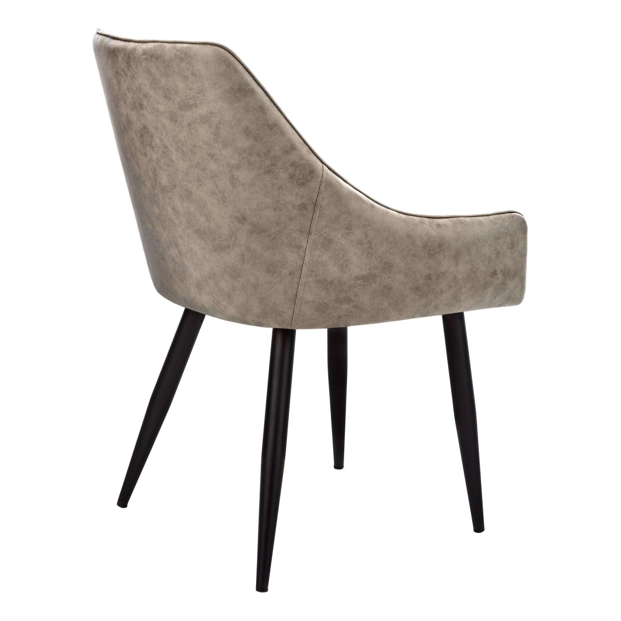 CHAISE DE SALLE A MANGER - 2PCS / 33"H / TISSU TAUPE / METAL NOIR ( Meuble Mtl )