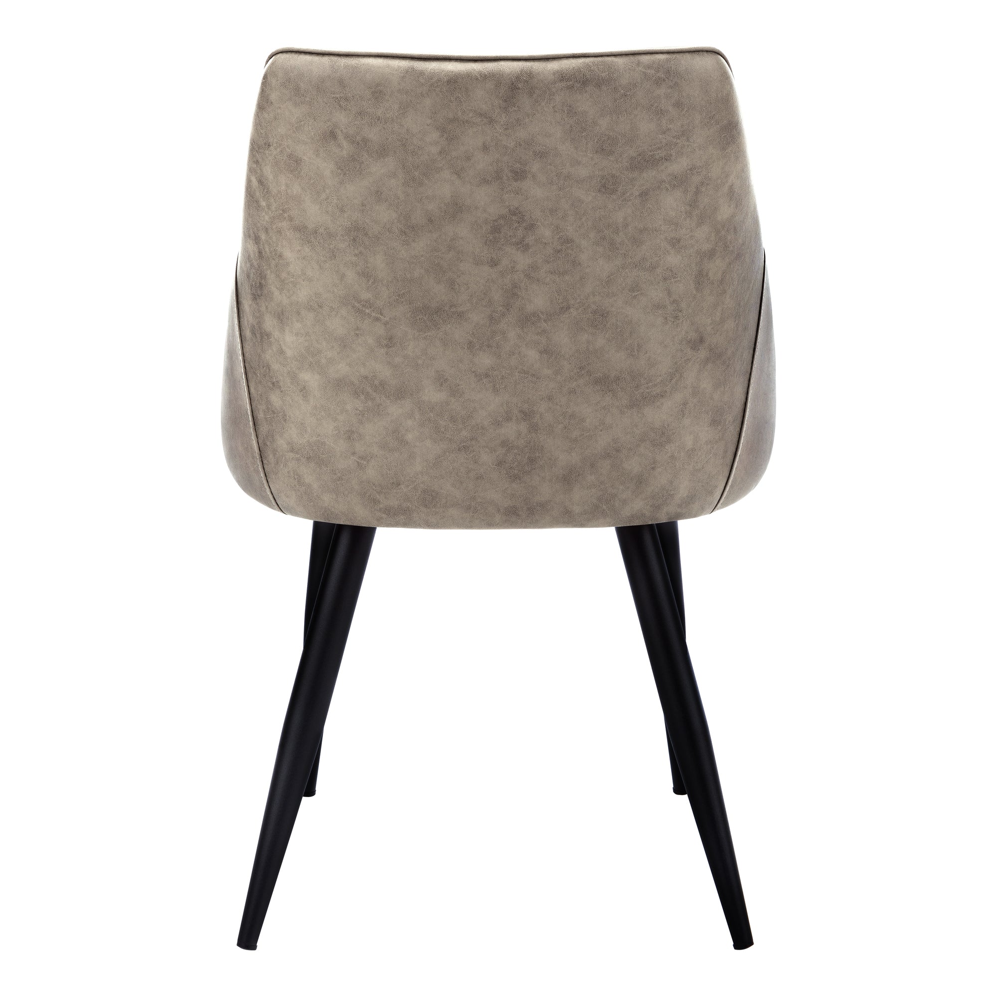 CHAISE DE SALLE A MANGER - 2PCS / 33"H / TISSU TAUPE / METAL NOIR ( Meuble Mtl )