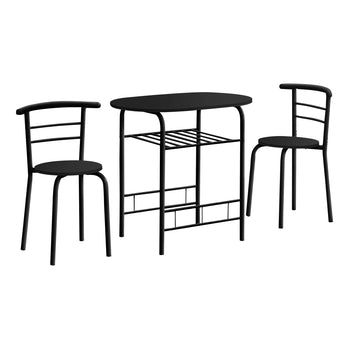 ENSEMBLE DE REPAS - ENSEMBLE 3PCS / PLATEAU NOIR / METAL NOIR ( Meuble Mtl )