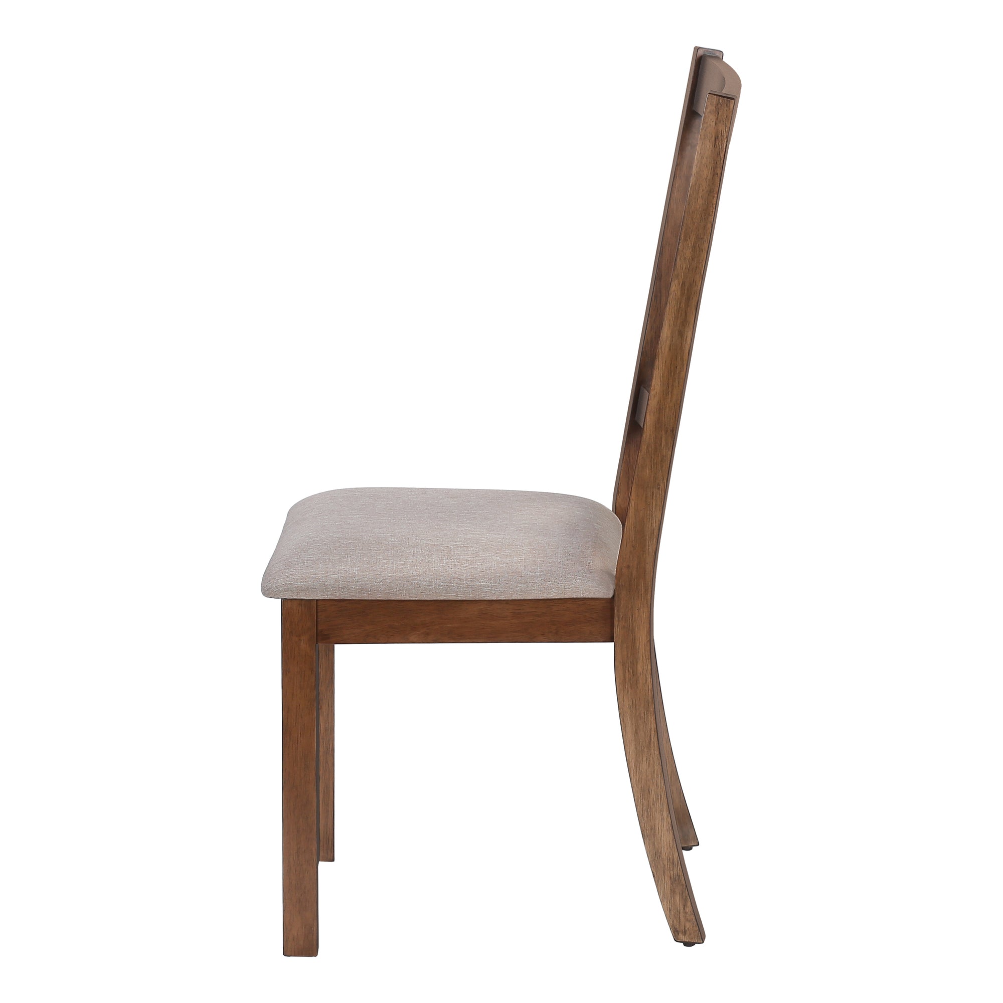 CHAISE DE SALLE À MANGER - 2PCS / 40"H NOYER BRUN / TISSU BEIGE ( Meuble Mtl )