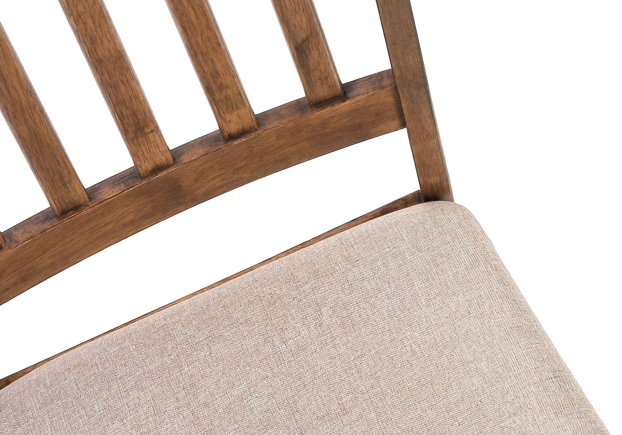 CHAISE DE SALLE À MANGER - 2PCS / 40"H NOYER BRUN / TISSU BEIGE ( Meuble Mtl )